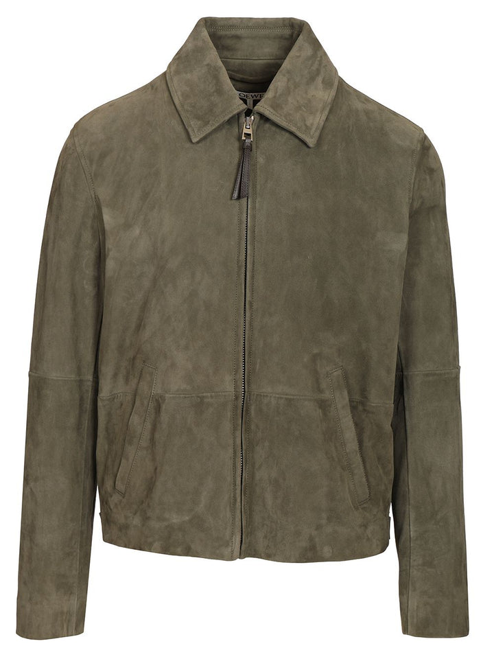 Loewe Lightweight Suede Lambskin Jacket Giacche - Verde | 713b2172570d8930cf8ea9f2e3810295deeff56c