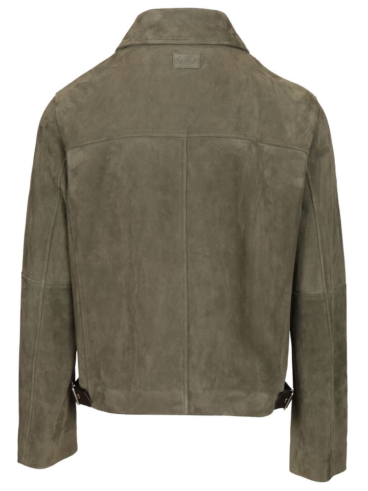 Loewe Lightweight Suede Lambskin Jacket Giacche - Verde | 5e1dde44f6ad700f73a6c65d410026d9cfc08eb6
