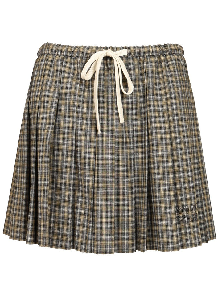 Miu Miu Tartan Miniskirt Gonne - Verde | 18174e8422109a880b478b1a06411b73ae5a2dd8
