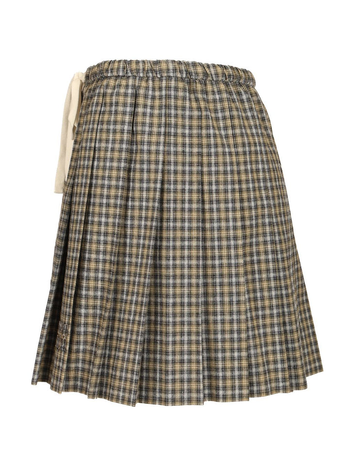 Miu Miu Tartan Miniskirt Gonne - Verde | d497491d7e40375ed300de2f68221e470f586b5e