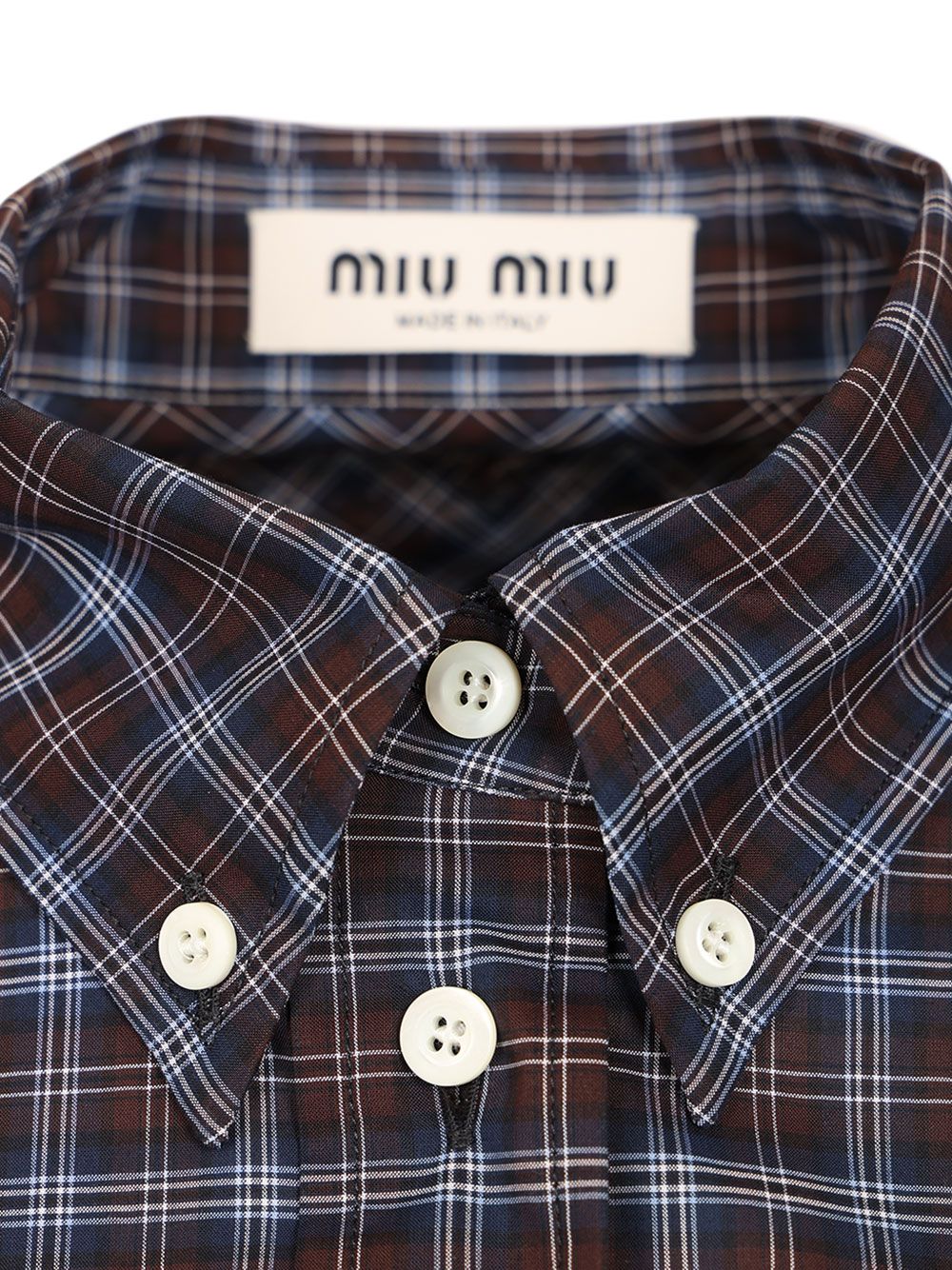 Miu Miu Tartan Shirt Shirts - Blu | ac8a758da94a3e29f3c2db358183591bed559771