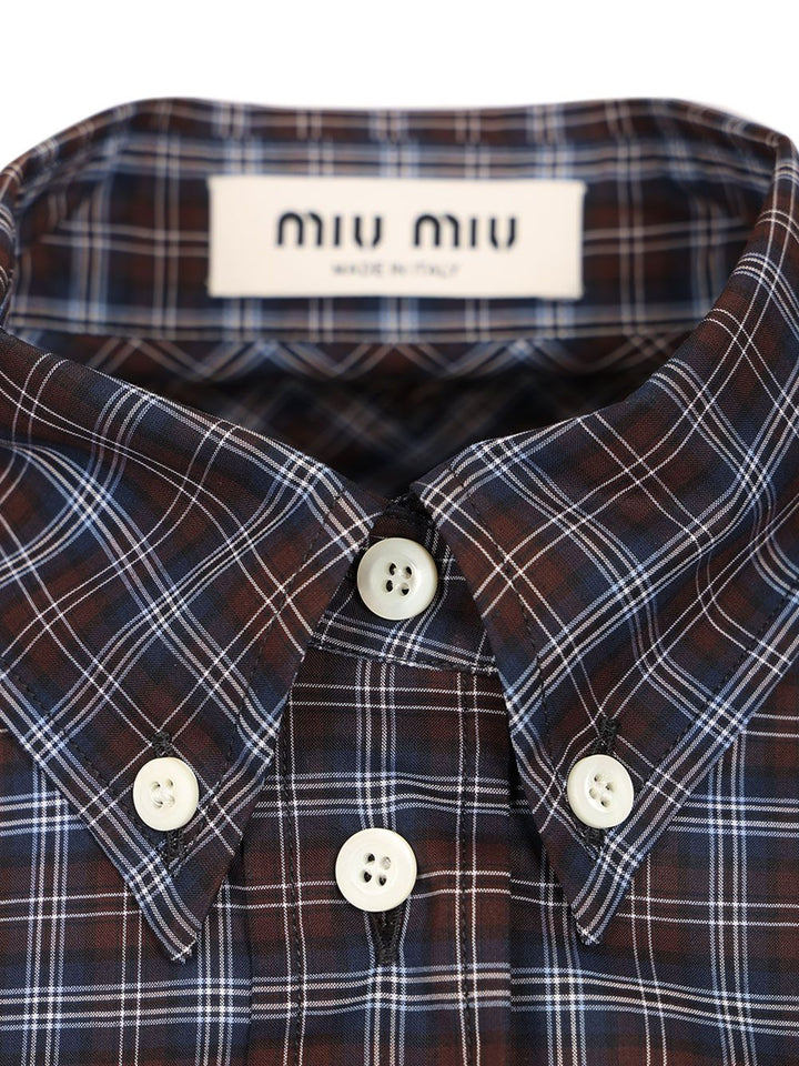 Miu Miu Tartan Shirt Shirts - Blu | ac8a758da94a3e29f3c2db358183591bed559771