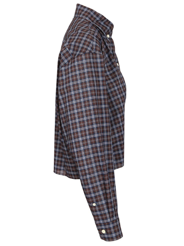 Miu Miu Tartan Shirt Shirts - Blu | de9a42c5e8713f917d7cb73d07ea68f7de5f7002