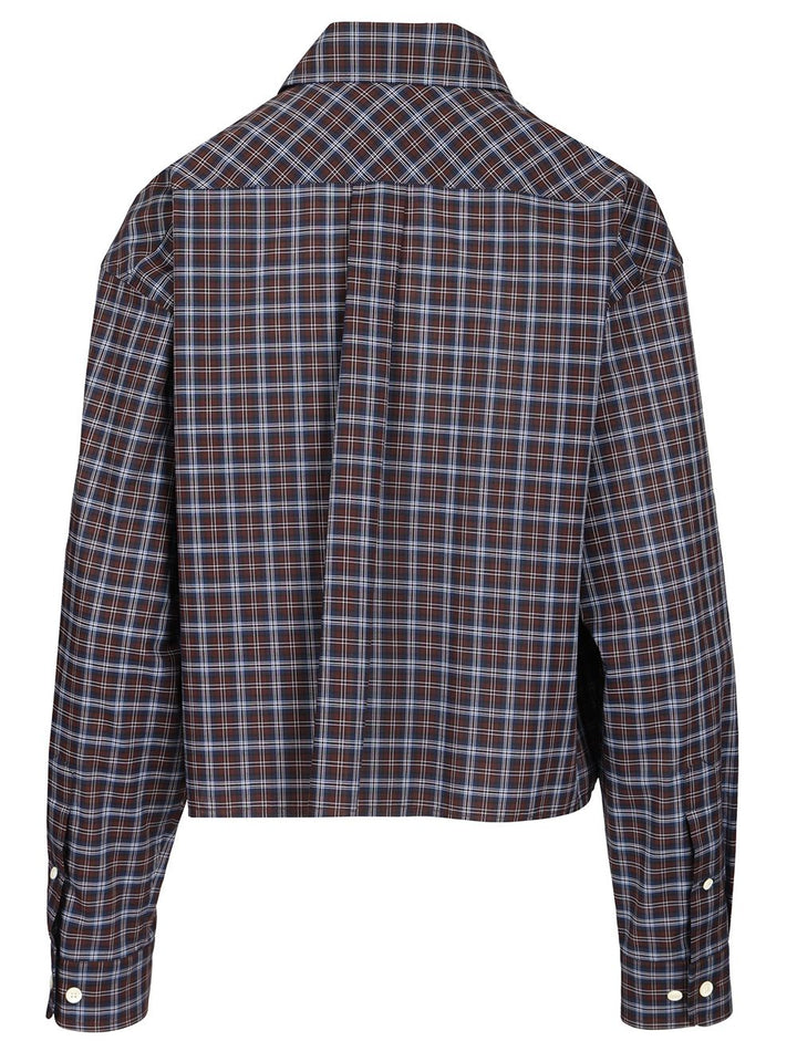 Miu Miu Tartan Shirt Shirts - Blu | 3f48b658eacfa1c493132091ba7682d8793bbe33