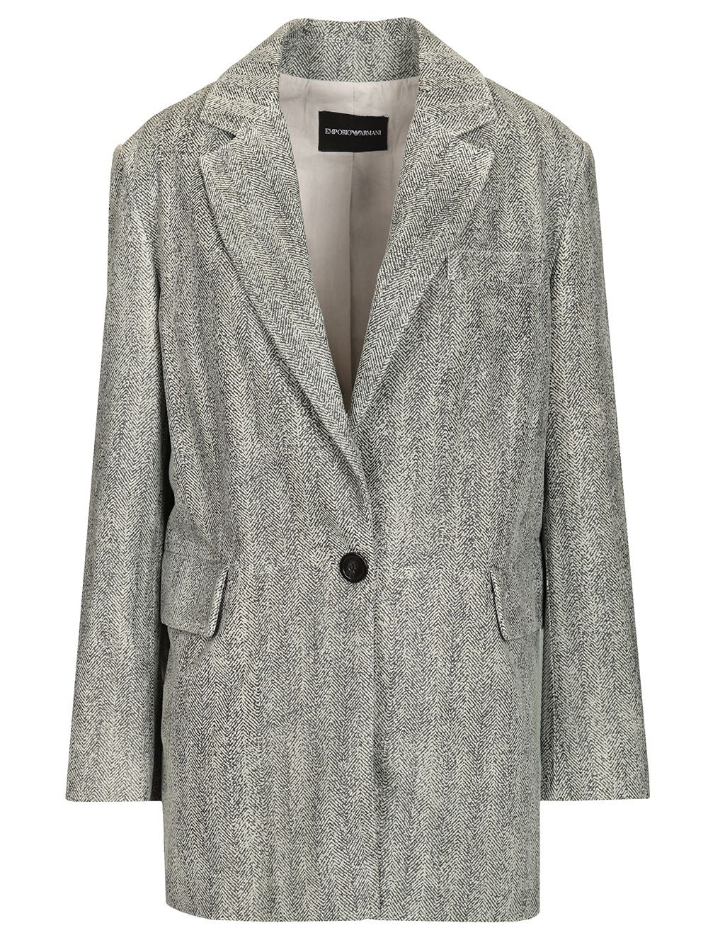 Emporio Armani Signature Blazer Giacche - Grey | 8d37bdc899e825dd8988f4c613a2a5cdffc86ae6