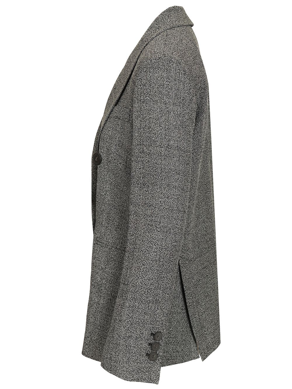 Emporio Armani Double-Breasted Blazer Giacche - Grey | 63530d7c42f1637a36406da551be6b97182a454b