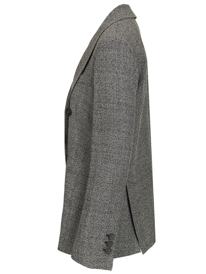 Emporio Armani Double-Breasted Blazer Giacche - Grey | 63530d7c42f1637a36406da551be6b97182a454b