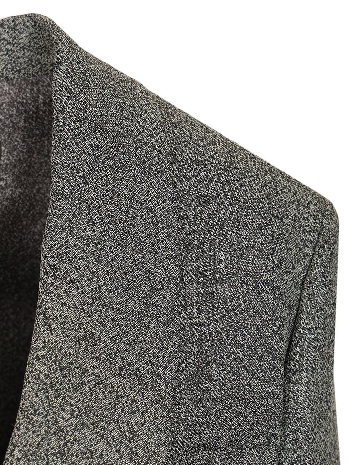 Emporio Armani Double-Breasted Blazer Giacche - Grey | 98d7feef98219e131c9c5ede83834ffe2690a549