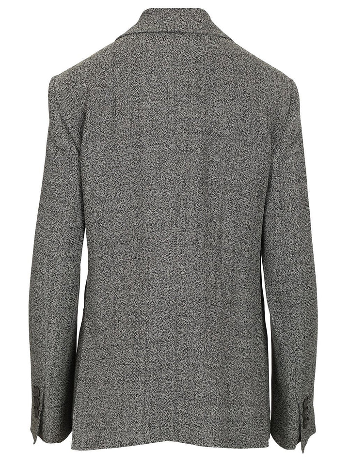 Emporio Armani Double-Breasted Blazer Giacche - Grey | 3e898b86f3d161f8643be17f5eddae70847b2265