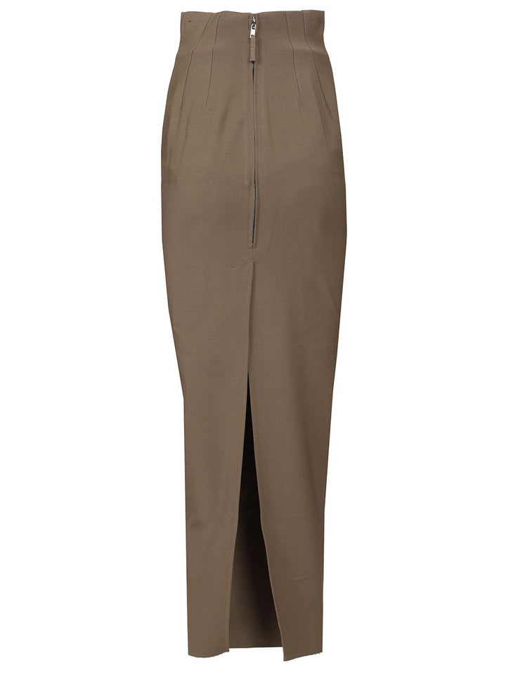 Rick Owens Dirt Pillar Skirt Stretch Wool Gonne - Marrone | 6715f515d8fad924974a8cb3a49314ac2ed8affb