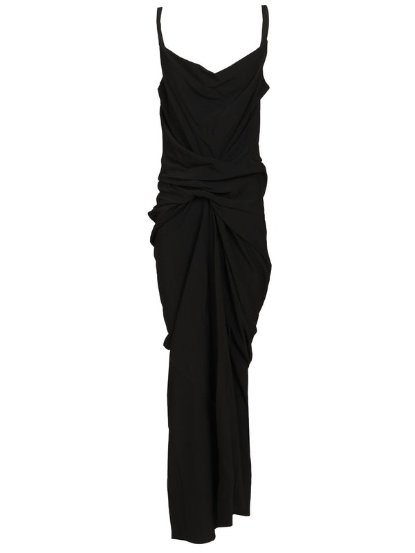 Strutter Draped Dress Heavy Cady Abiti Nero