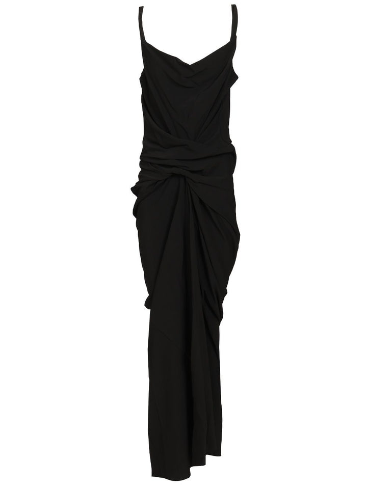 Rick Owens Long Draped Cady Dress Abiti - Nero | 9f7f87ab93894e41426376ebfd7d24a8b39940c7