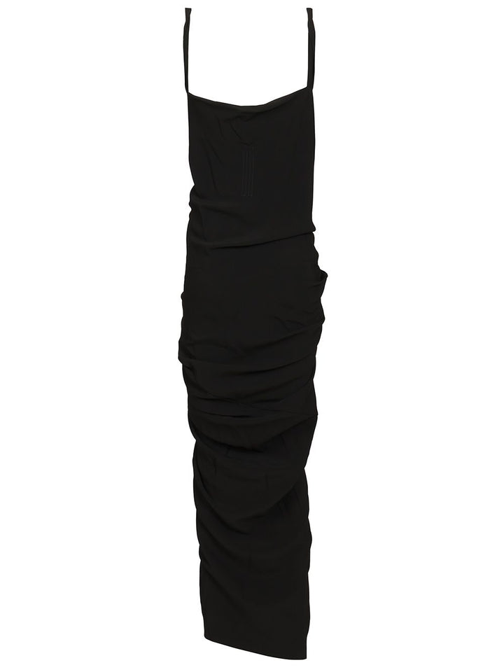 Rick Owens Long Draped Cady Dress Abiti - Nero | 95ce8e6f51702feb5ec9119f24d718a9d902d9a0