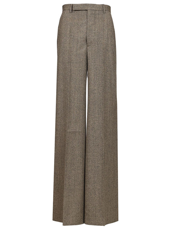 Wide Tailored Pants Bishu Wool Trousers Nero