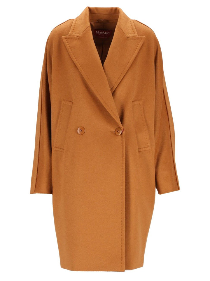 Max Mara Studio Double-Breasted Wool Drap Coat Coats - Beige | f606fafb127c16cfae5ae2fad0b6aab47a08e72d