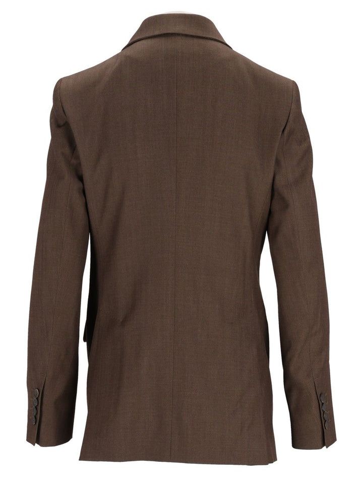 Max Mara Unione Double Breasted Sartoriale Blazer In Wool Gabardine Giacche - Marrone | f6e9e5c13645913a080cd1a68be7fdc83f824549