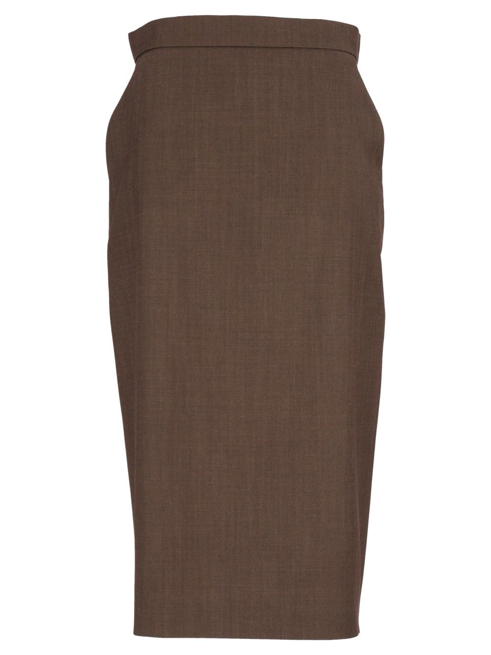 Max Mara Omelia Pencile Skirt In Wool Gabardine Gonne - Marrone | 3dd0f2d53acb61edf4598dc043572c7be4e80550