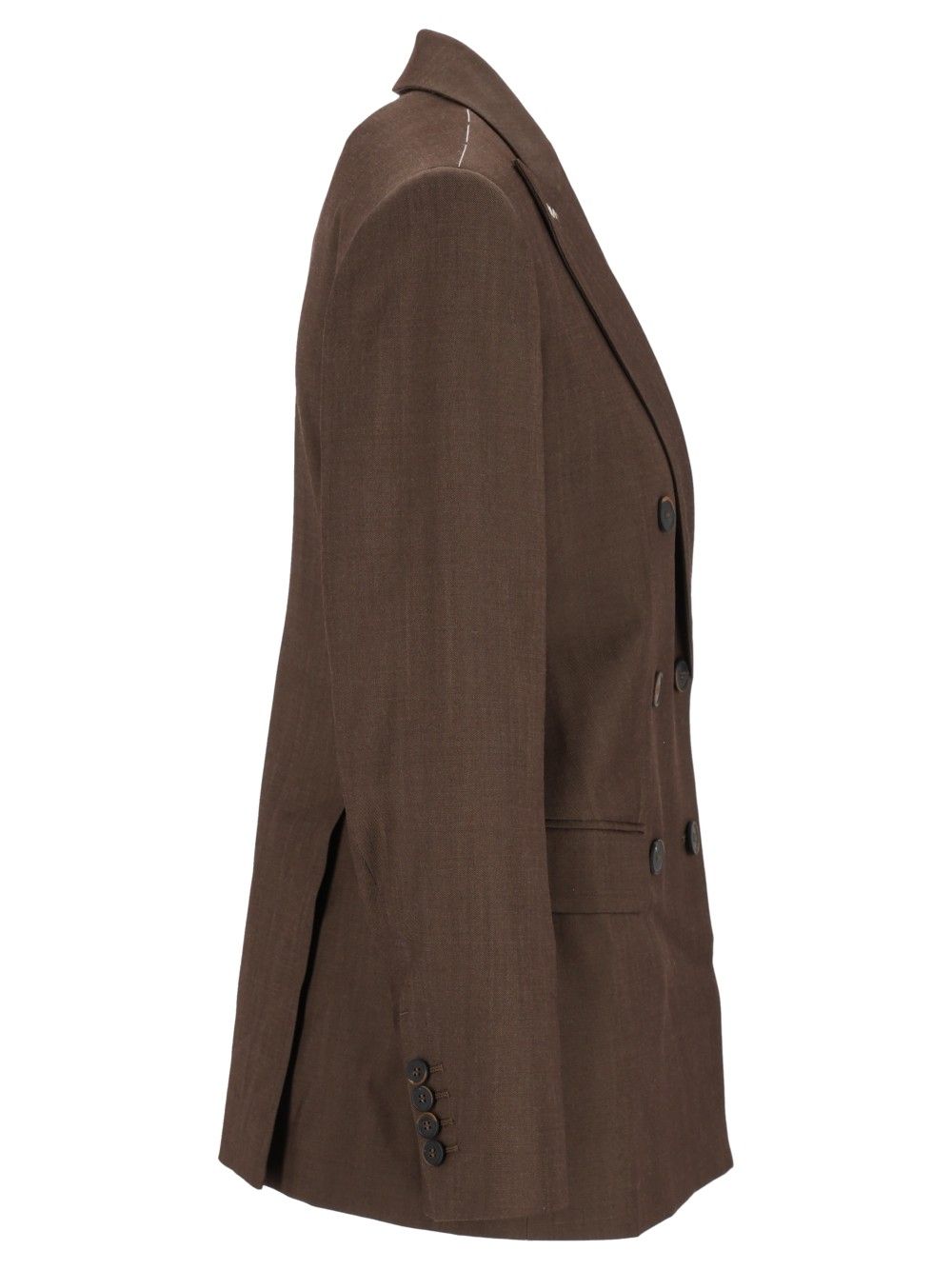 Max Mara Unione Double Breasted Sartoriale Blazer In Wool Gabardine Giacche - Marrone | e5b36585a1082a9c13364fa85c2a1f4c8e9a05c1