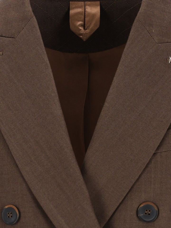 Max Mara Unione Double Breasted Sartoriale Blazer In Wool Gabardine Giacche - Marrone | 5b0d08ae9ecbd309c0d29995b9481c0efd0bc60f