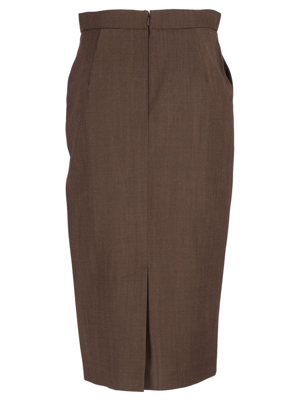 Max Mara Omelia Pencile Skirt In Wool Gabardine Gonne - Marrone | 9231ef3ccb59861c8ff10386d398402150db8aa4