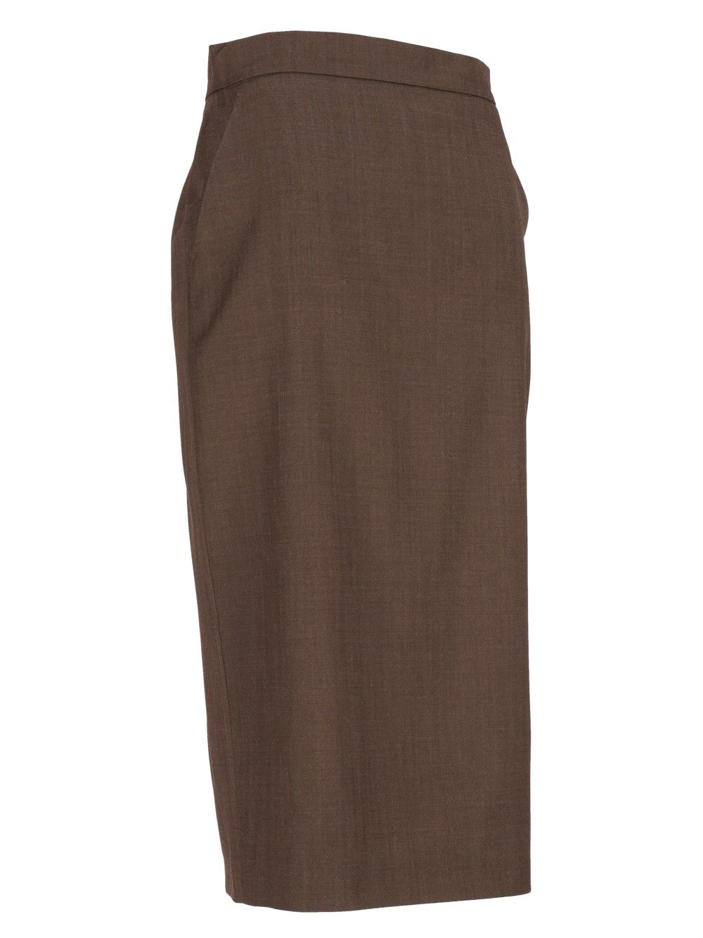 Max Mara Omelia Pencile Skirt In Wool Gabardine Gonne - Marrone | 290efbe87deaee351372581e2998098561fcf9fe