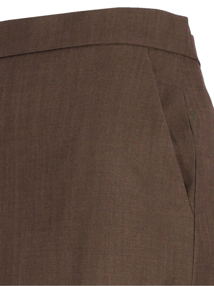 Max Mara Omelia Pencile Skirt In Wool Gabardine Gonne - Marrone | 31bb8a6ac2aff8dea460a27a3b5d434e7705ec1a