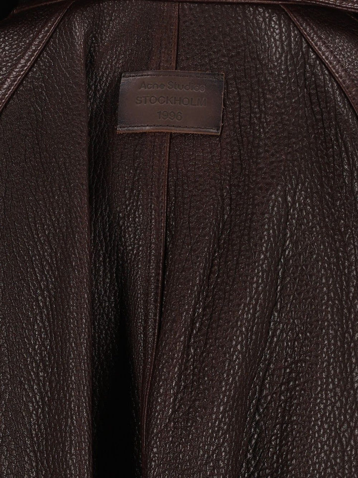 Acne Studios Full Grain Leather Jacket Giacche - Marrone | 2eb8ee0a6ebaebe2ec586a5f2d0bf8942e9abe77