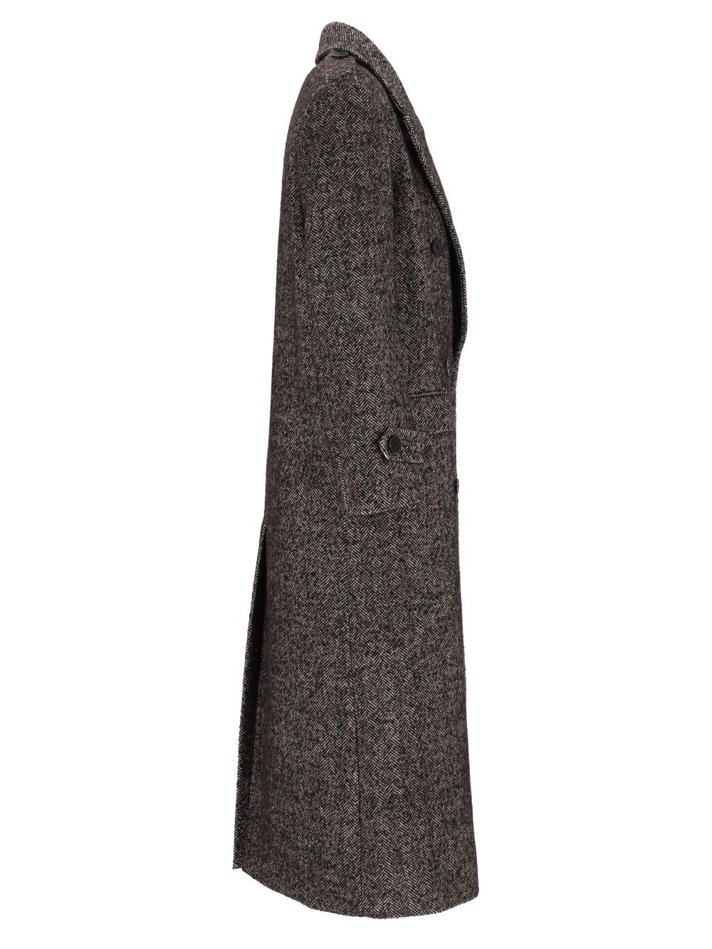 Al Duca D'Aosta Double-Breasted Coat Coats - Nero | c9cd544e15bdd5a55e4bac250747d02a9b06ba99