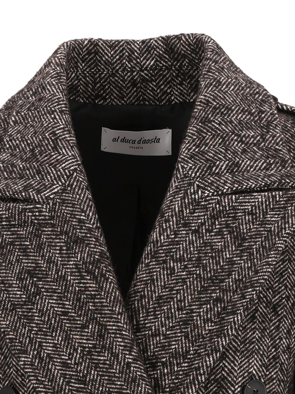 Al Duca D'Aosta Double-Breasted Coat Coats - Nero | 6629c4483f615f2b199241774291d825fb2948f1
