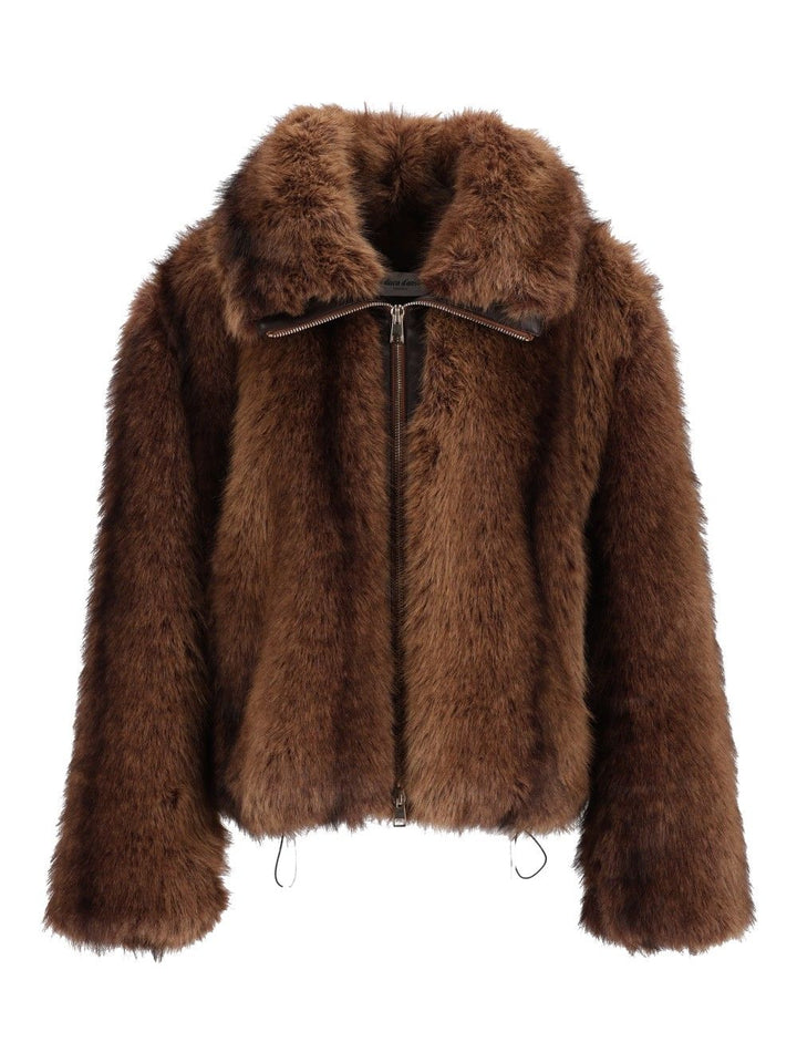 Al Duca D'Aosta Faux Fur With Zip Coats - Marrone | 4ce255923aebc05d56397d13ac98dc7250fadfaf