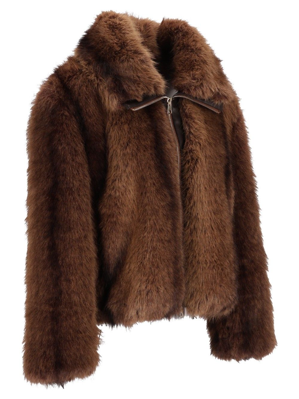 Al Duca D'Aosta Faux Fur With Zip Coats - Marrone | d12b348f6174ea363147ce031602aa0b79af6a49