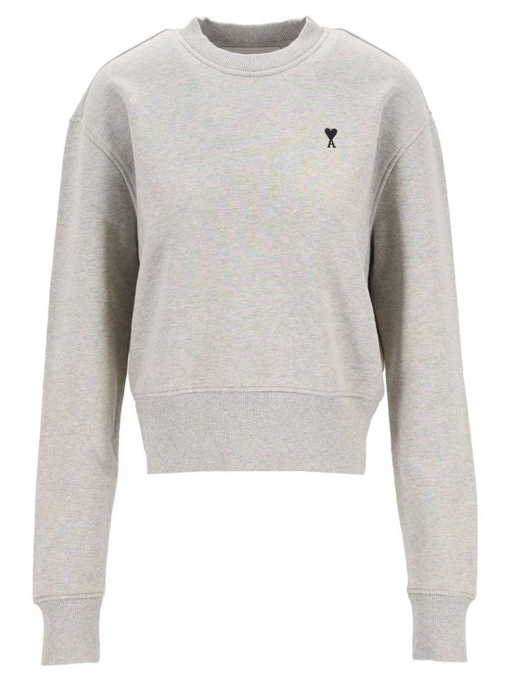 Ami Quota - Sweatshirt With Contrasted Ami De Coeur Sweatshirts - Grey | 1c2afaee25b27843b9ad06b0ab30b7f21488859a