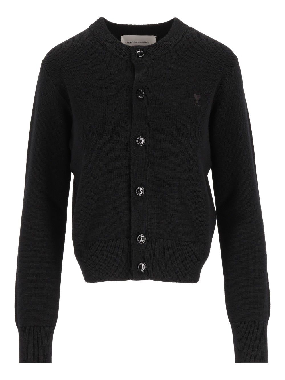 Ami Knitted Cardigan Knitwear - Nero | b10bb8369c1b6d52d1901103b6a158a54e321a86