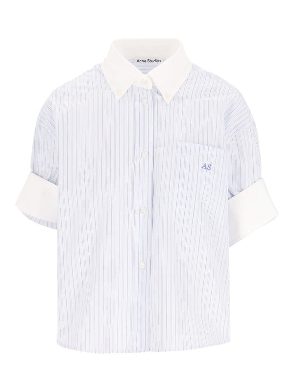 Short-Sleeved, Button-Up Shirt Shirts Light Blue
