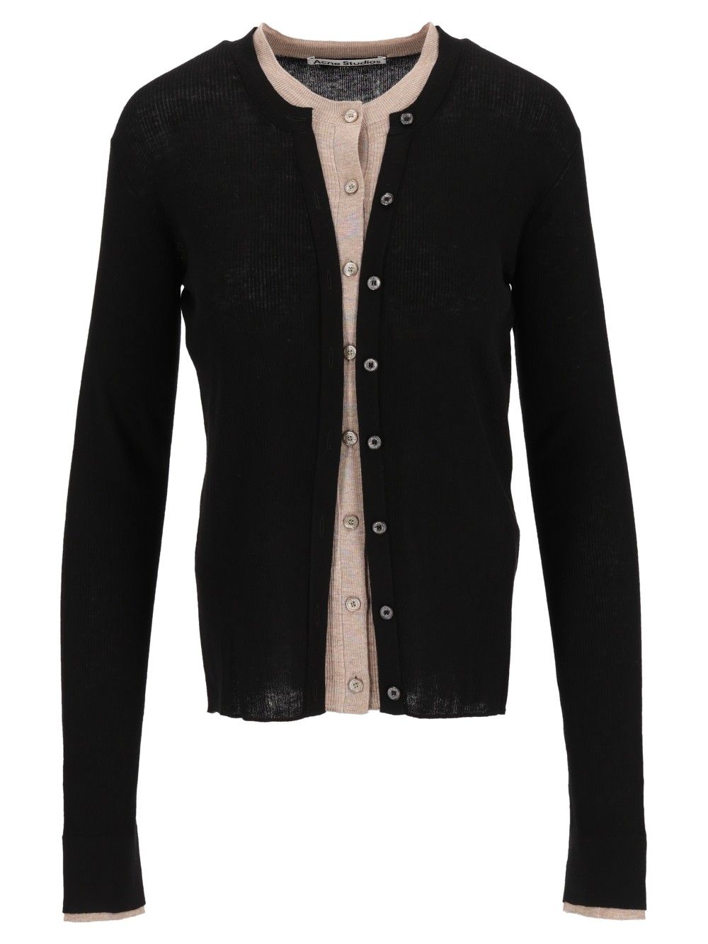 Acne Studios Layered Button-Up Cardigan Knitwear - Nero | e9883e290e3533d55dff50994104b0a47ff913c8