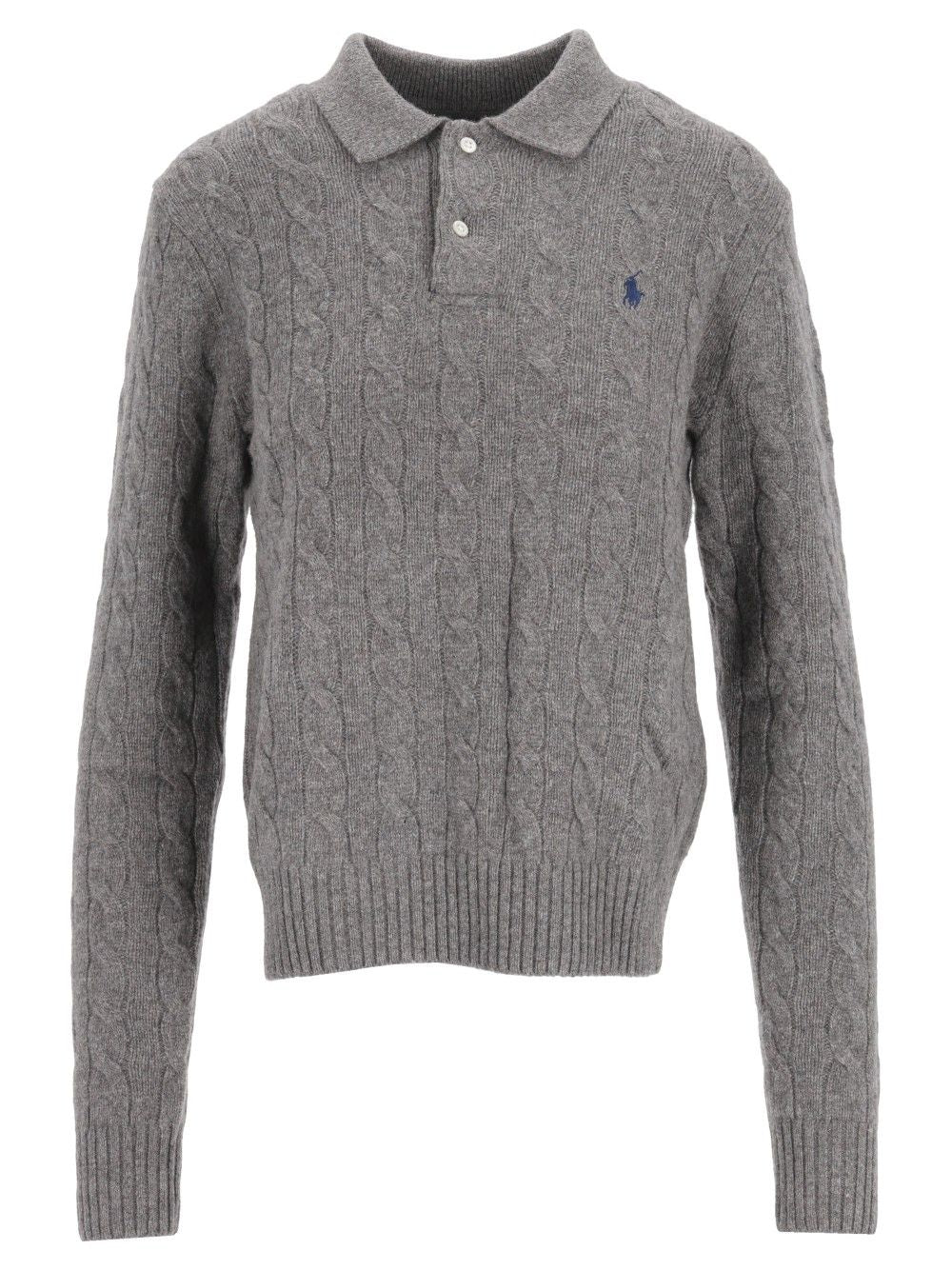 Polo Ralph Lauren Cable Knit Sweater Knitwear - Grey | 9978e349f23faebbfe444d4205789512aa95f3da