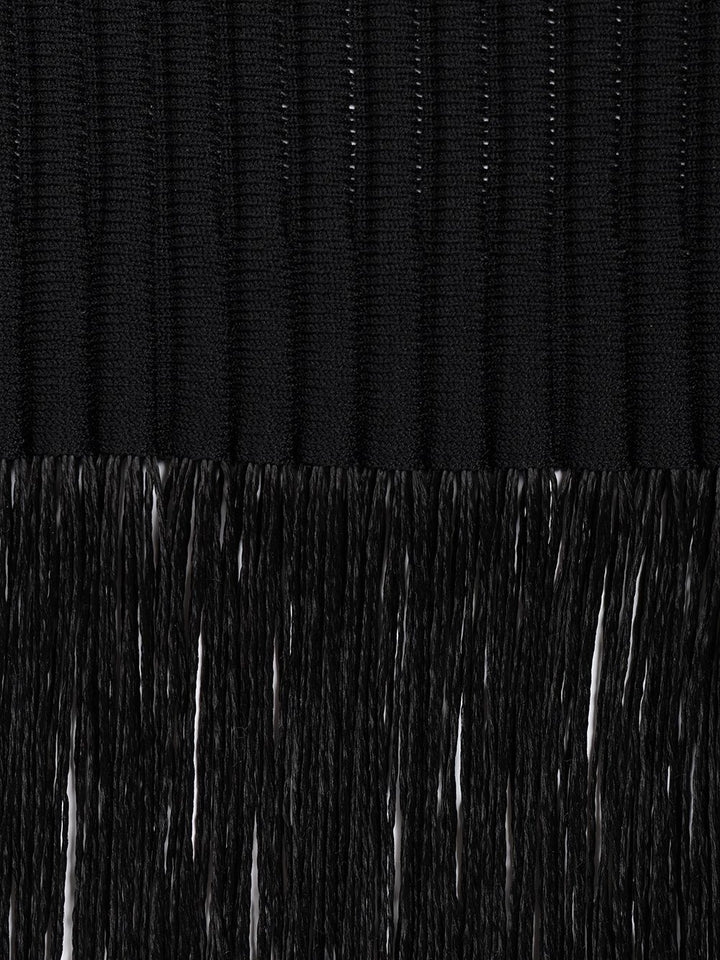 AlaÏA Fringed Skirt Tube Fringed Knit Gonne - Nero | 8d332f26b4619f46a8b05c998c91c08c4b7c2ad0