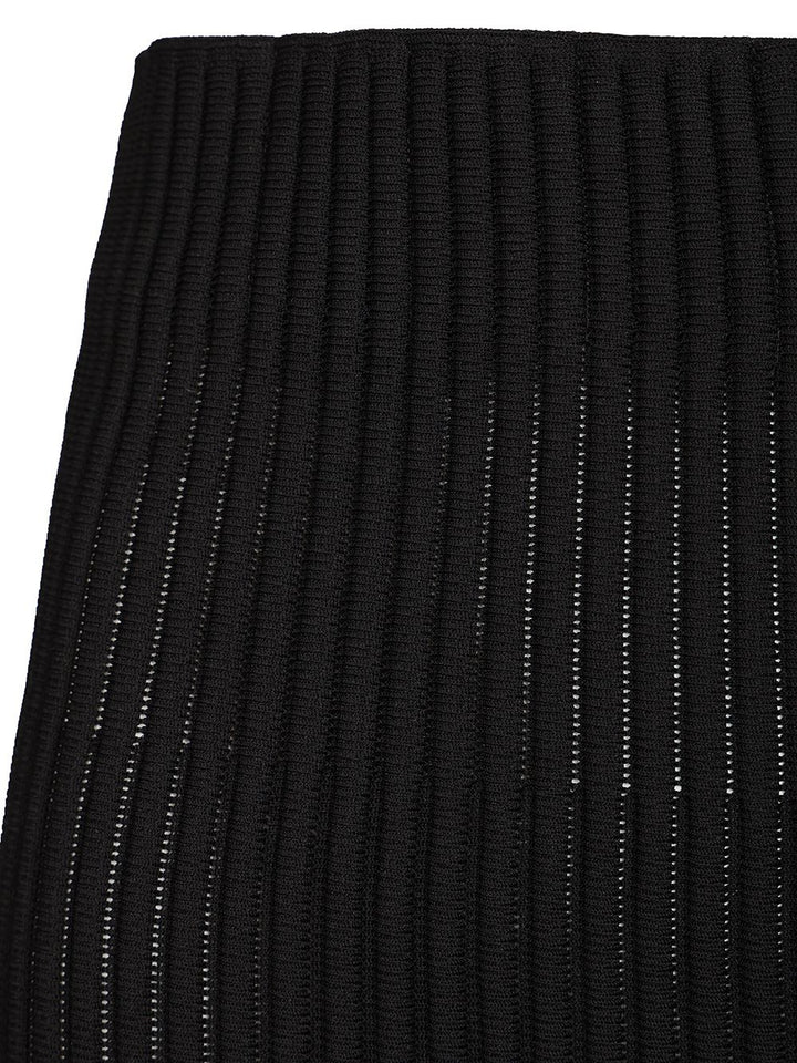 AlaÏA Fringed Skirt Tube Fringed Knit Gonne - Nero | 41284c490e34fa77318bfad0986cc8a85088ce3d