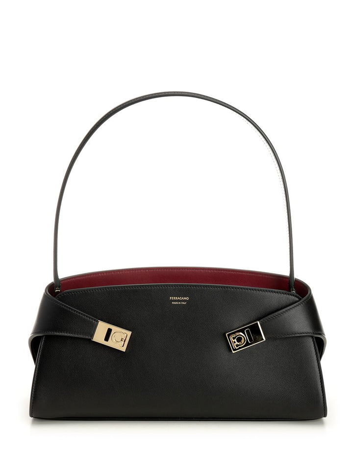 Ferragamo Hug Leather Shoulder Bag Shoulder Bags - Nero | 3efa11ccd316f8a78402822cec735c8121a13ee5