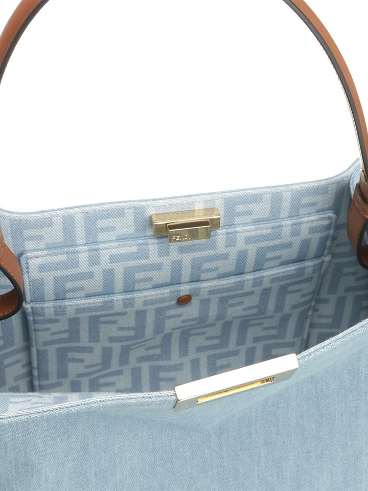 Fendi Fendi Way Medium Denim Bag Shoulder Bags - Light blue | 20fa9a31fc0fa512858a1a04a1c4661611d6cfbe