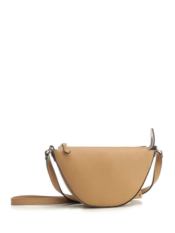 Fendi Melon Mini V.Cher/F Crossbody Bags Beige