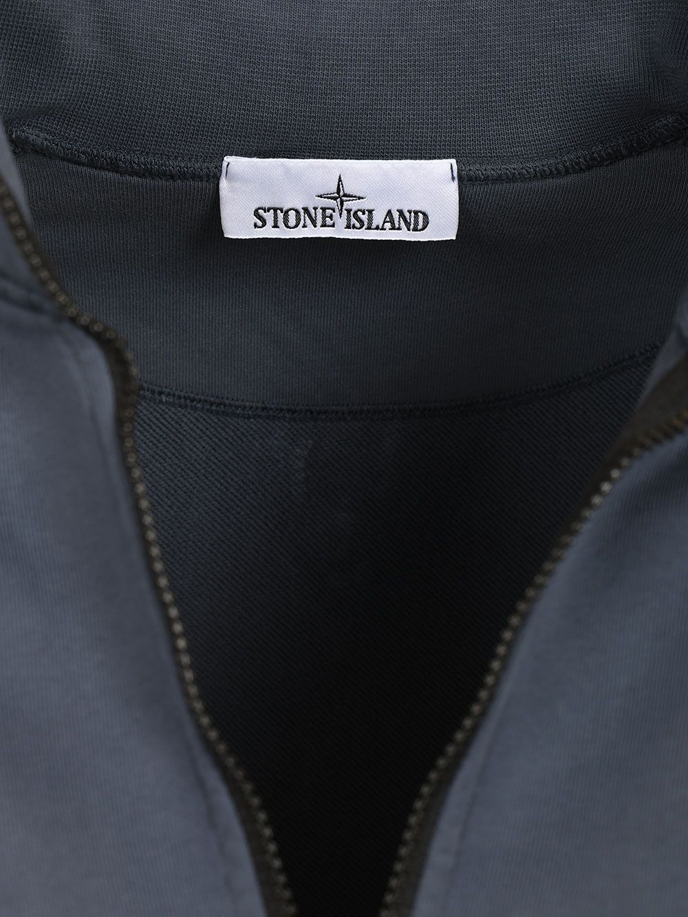 Stone Island Organic Cotton Sweatshirt With Short Zip Knitwear - Blu | 966a86716490719b4ac722d21776737e528803a0