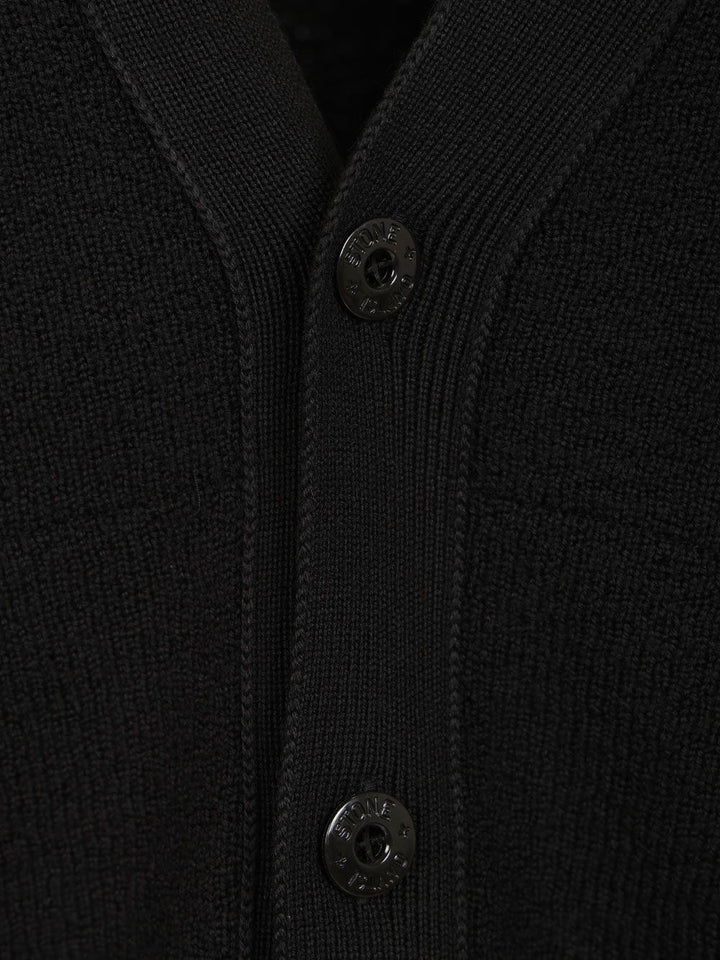Stone Island V-Neck Cardigan Knitwear - Nero | 0b5a3c1c17cedbe15a2b468e0c498c0a9216954d