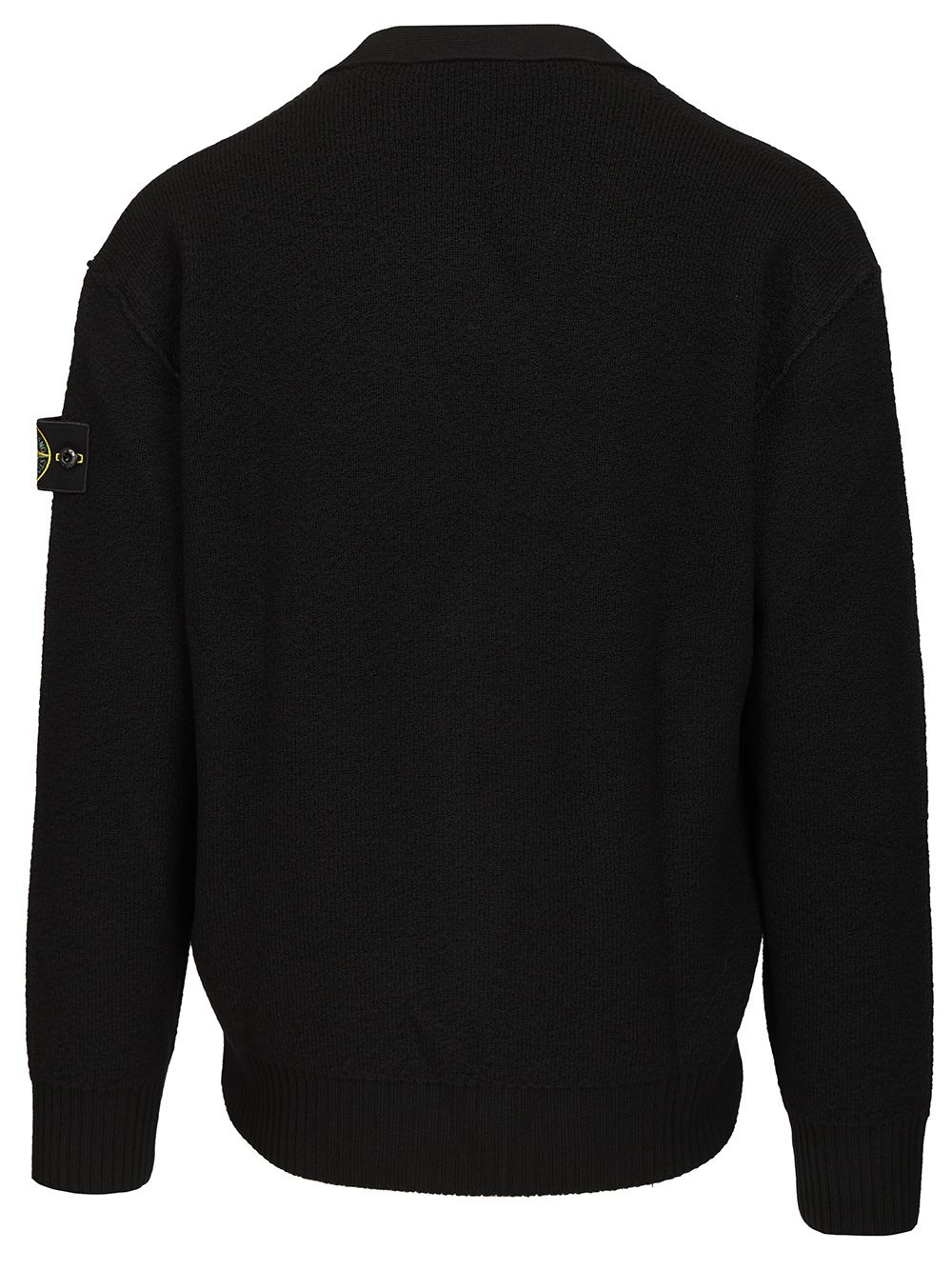 Stone Island V-Neck Cardigan Knitwear - Nero | 143469e1d74fe1af7db61117a4ae9af4686ac4d4