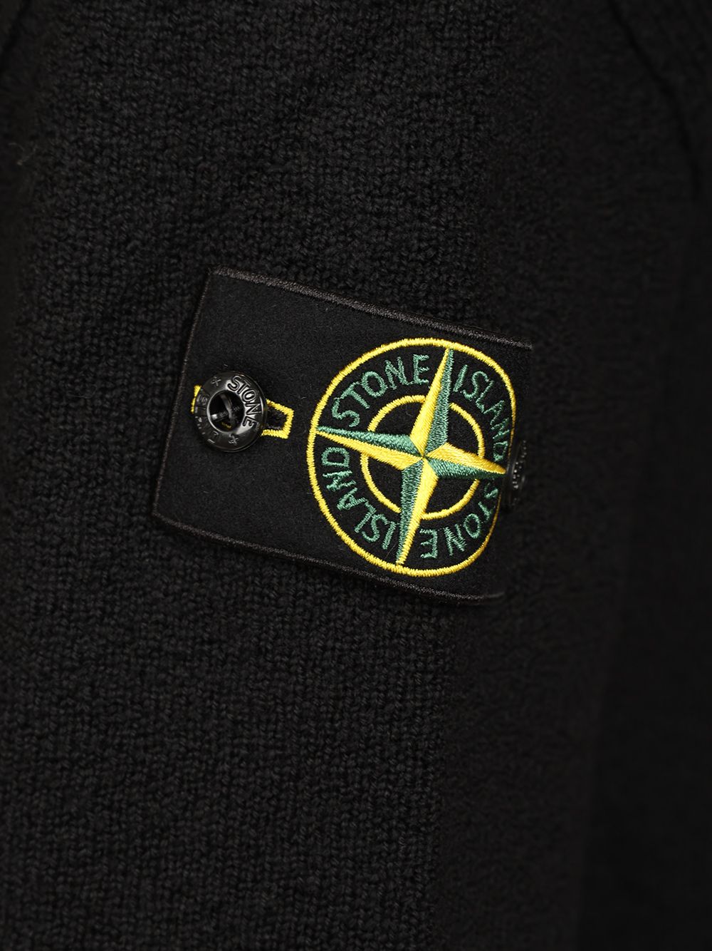 Stone Island Textured Stitch Pure Rws Wool Knitwear - Nero | 810e8bfa9962a9a163e258cd7d94e8fadde9ef26