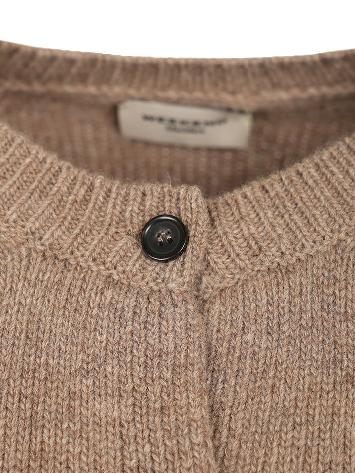 Weekend Max Mara Ombrosa Wool Crewneck Cardigan Knitwear - Marrone | e28923177ec8d4da1382cd90f0867d279234bff7