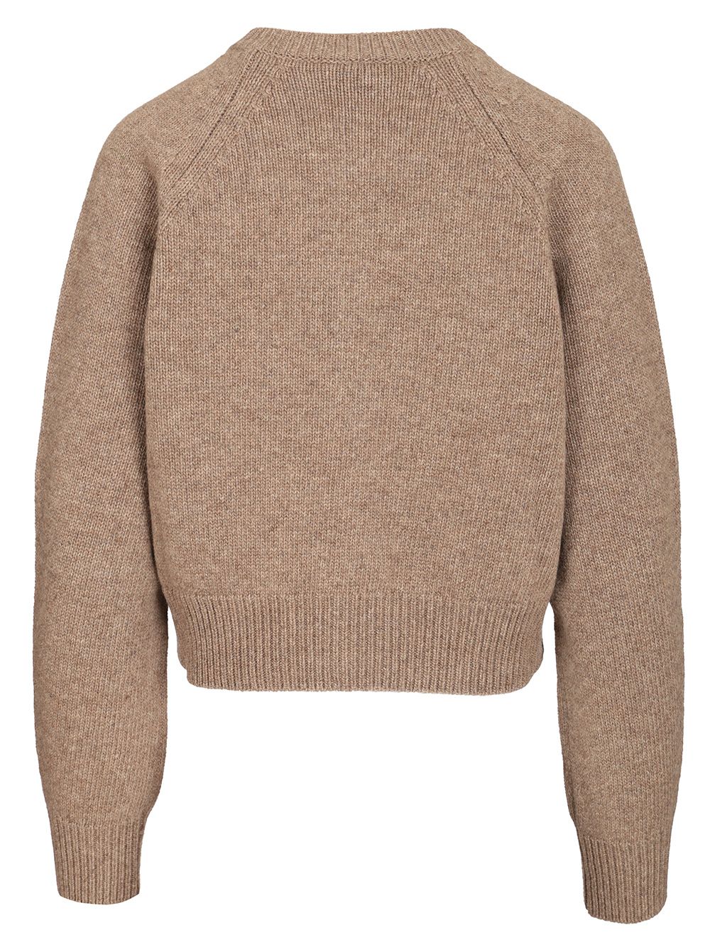 Weekend Max Mara Ombrosa Wool Crewneck Cardigan Knitwear - Marrone | 140d87191a3b72d5a902bae624b30557f33ab48e