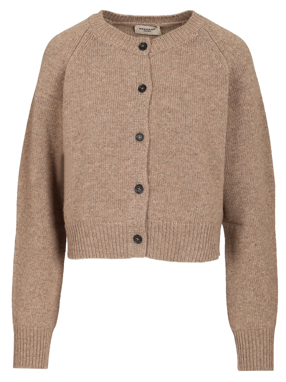 Weekend Max Mara Ombrosa Wool Crewneck Cardigan Knitwear - Marrone | e51d0db0e47b47b61a2a70fb306a10bbef1645bf
