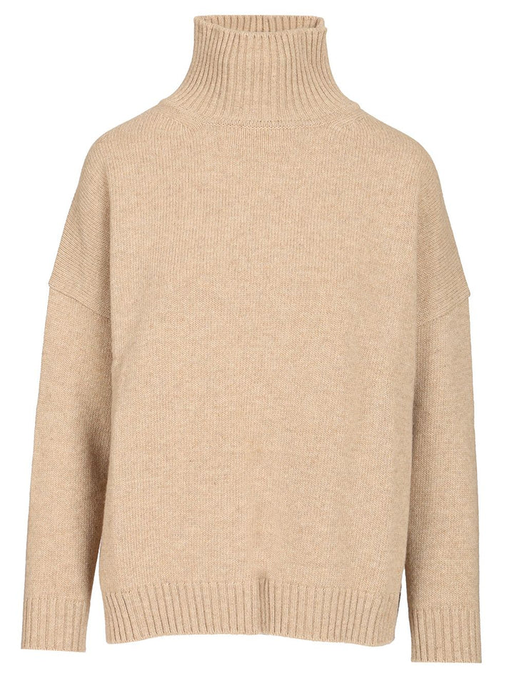 Weekend Max Mara Borgia Wool Turtleneck Oversize Knit Knitwear - Beige | 1f4ce2a6ef83bcda6288656c37f6ddcbfec6b707