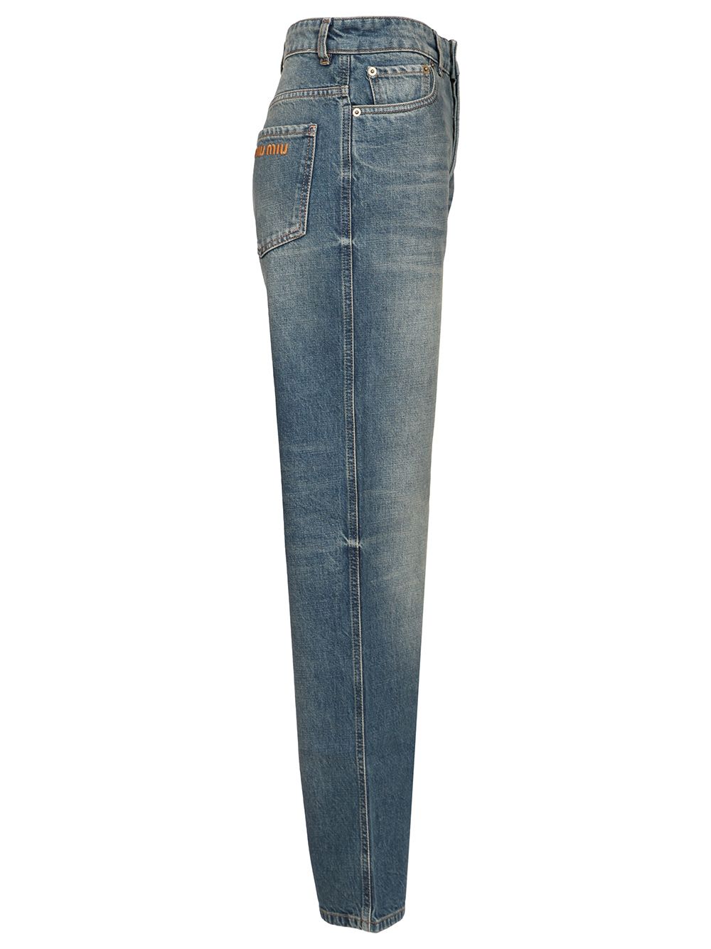 Miu Miu Five-Pocket Denim Trousers Jeans - Blu | 22fa70005524ef887d8998ab92a6b42bc03fba59